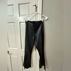 COMMANDO - Black Faux Leather Slightly Flared Pants